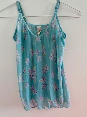 Secret Treasures Aqua Floral Camisole